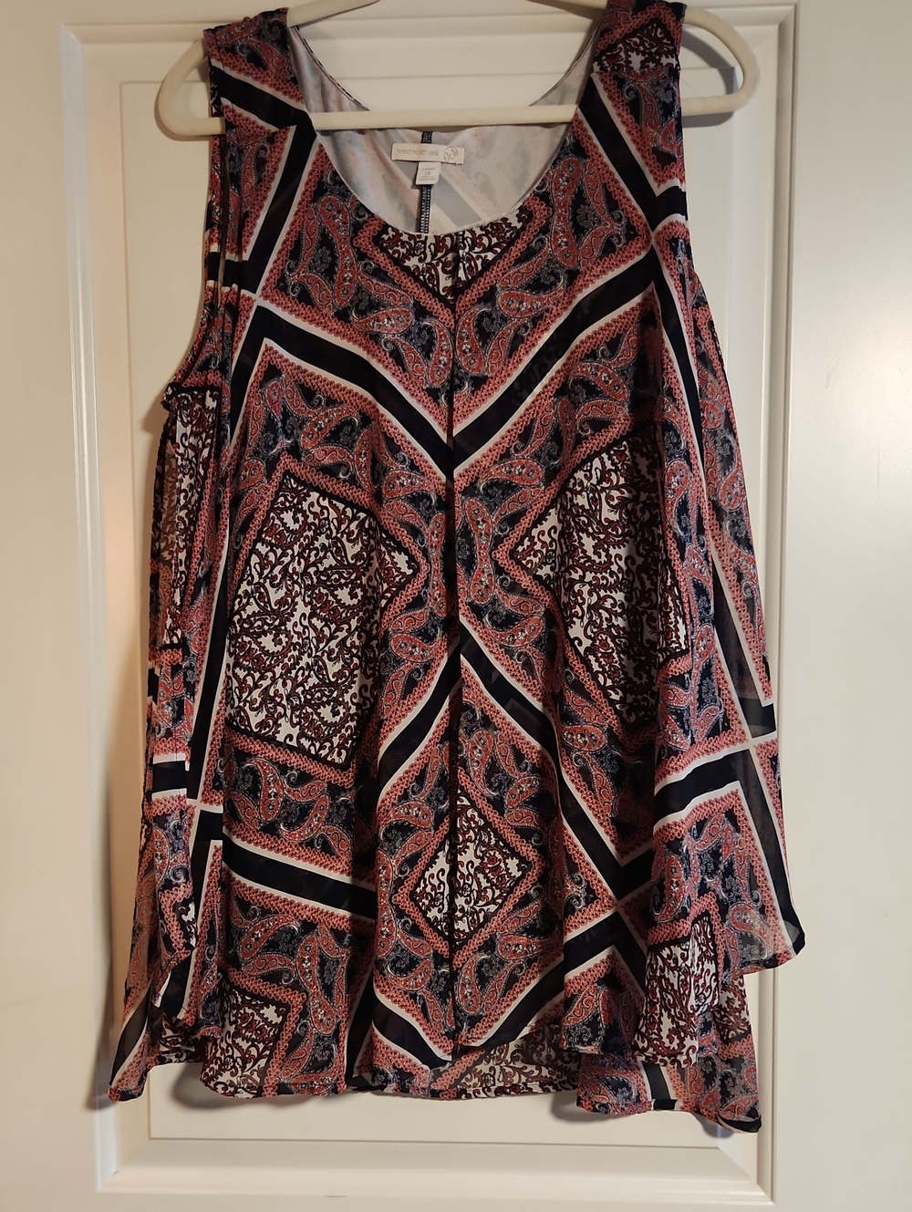 Westport Blue and Red Geometric Paisley Swing Tank